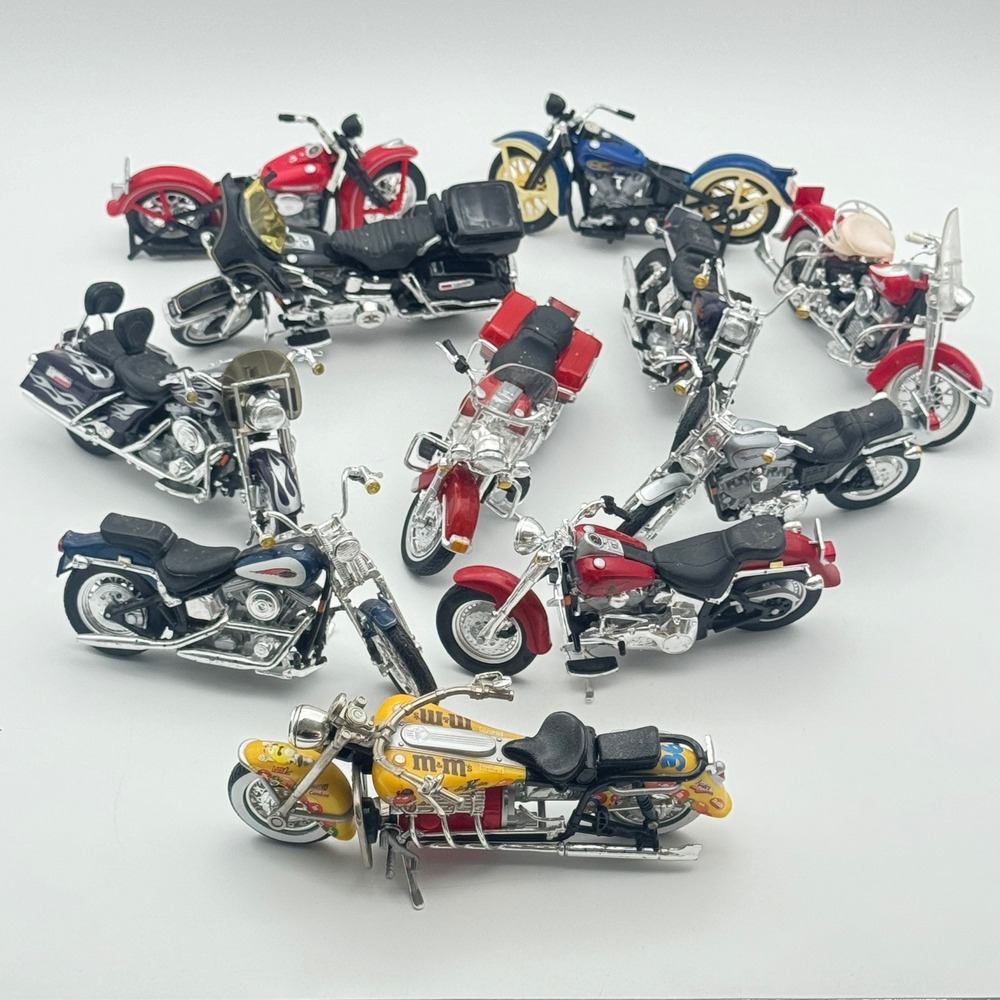11 Motorcycle Model Lot Harley-Davidson Maisto Diecast Multi Colors Mixed Styles